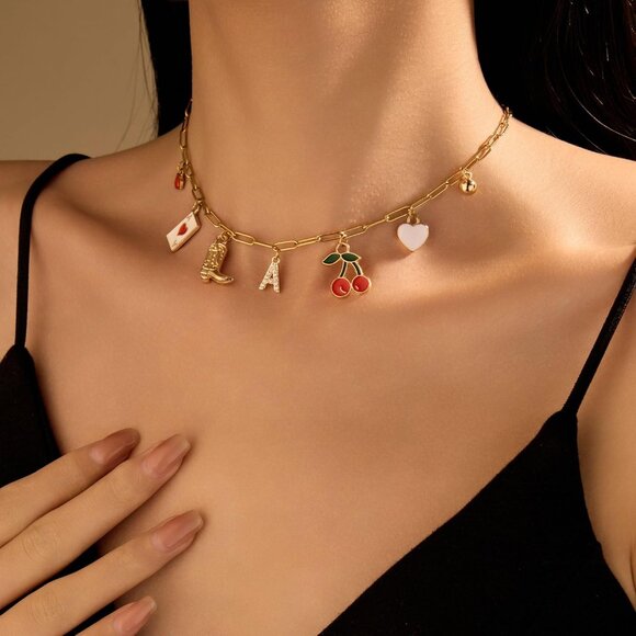 Elegant Initial Necklace with Western Charms – Perfect for Boho Style Lovers - Picture 7 of 9